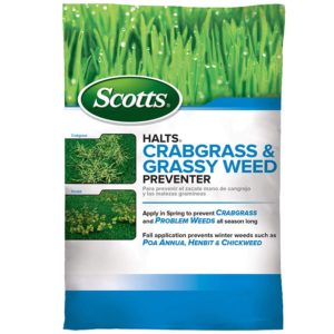  Roll over image to zoom in     Scotts Halts Crabgrass & Grassy Weed Preventer